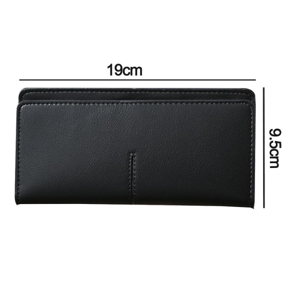 Smal Tunt Läder Damplånbok Rfid Blockering Kreditkortshållare Bifold Long Ladies Billfold black