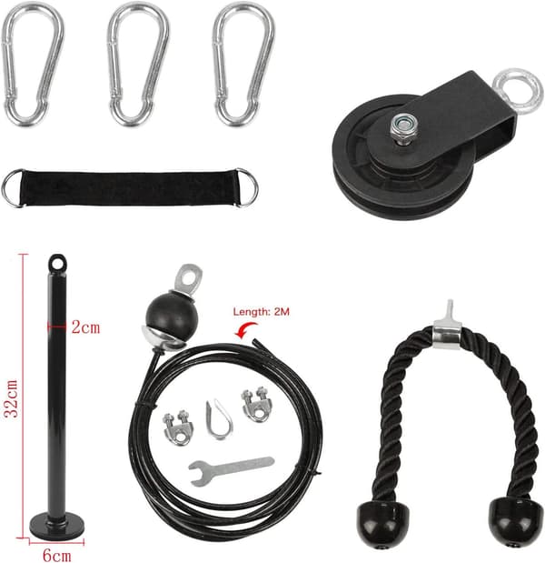 Rebtræk Styrketræning LAT Pulldown Maskinsystem Kit Rebtræk Høj Triceps Arm Styrketræning