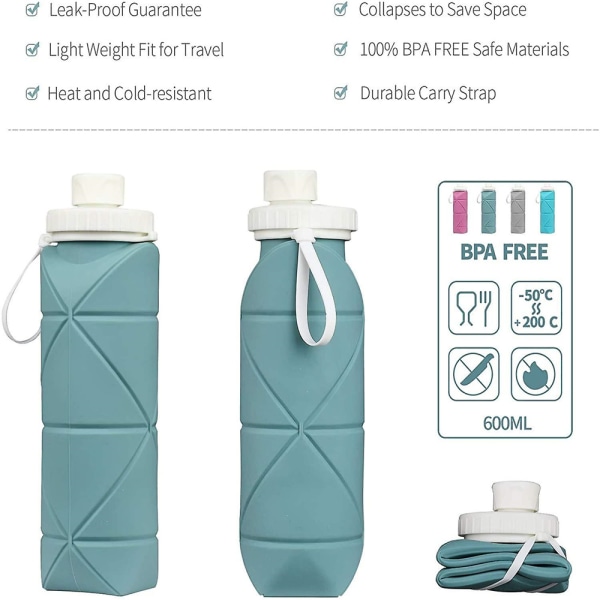 Silikon hopfällbar vattenkopp Mini vattenflaska för utomhussporter