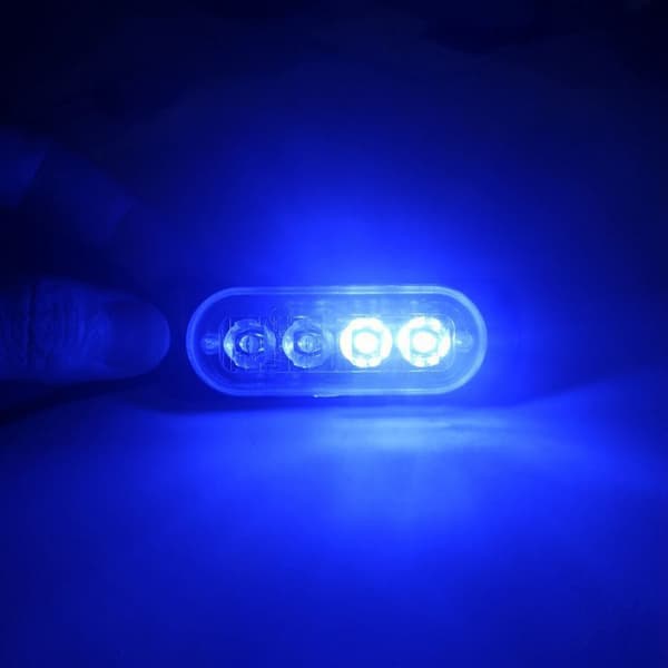 4 vilkkuvaa varoitusvaloa white/blue