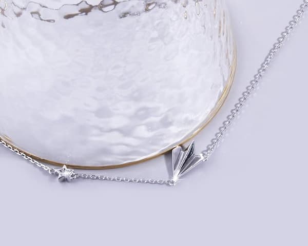 Pappersflygplan 925 Sterling Silver Halsband, NA/Sterling Silver