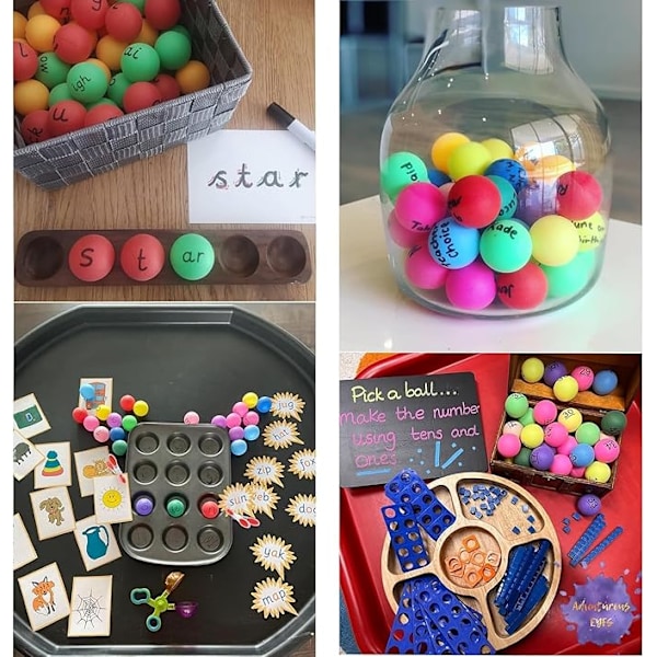 40 Plastik Ping Pong Bolde, Farvede Ping Pong Bolde, Sjove Farvede Bolde til Legeplads Launcher Happy Lottery