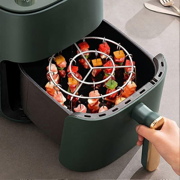BBQ Spydholder i rustfrit stål, rund, vertikal holder til Instant Pot