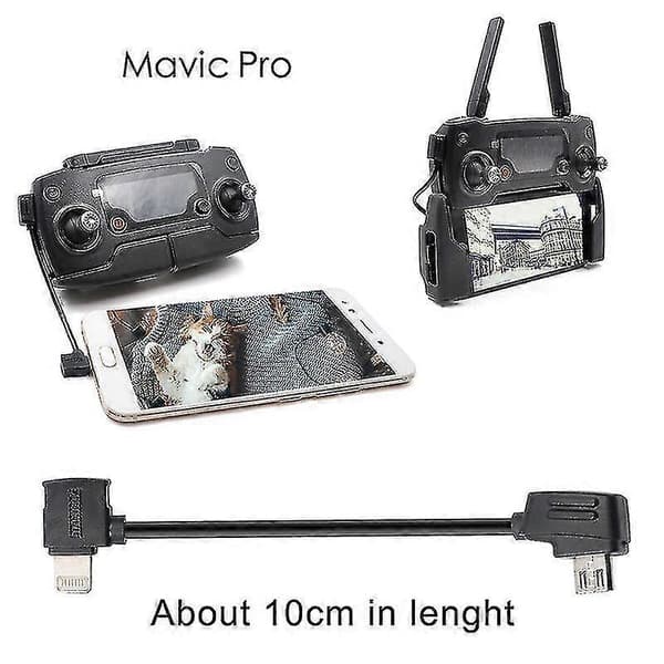Startrc 10cm Lynkabel for Micro USB til Lightning for DJI Mavic Mini / Air, Shark Fjernkontroll