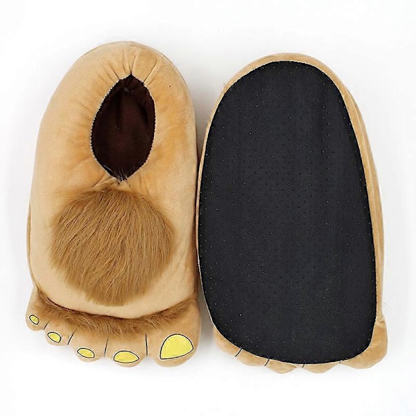 Furry Varme Hjemmesko Store Hårede Unisex Vilde Hobbit Fødder Plys Hjemmesko Halloween Sko
