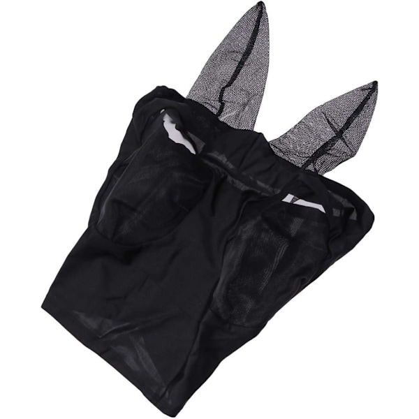 3 st Häst Ansikte Flugbett Avvisande Mask Utomhus Mesh Flugbett Avvisande Hästhuvud Svart