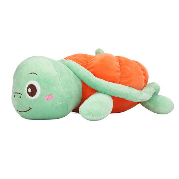 JFJC Fyldt Skildpaddedukke Græskar Dekorativ Turtle Plys Krammepude til Halloween Festival Party 32 cm