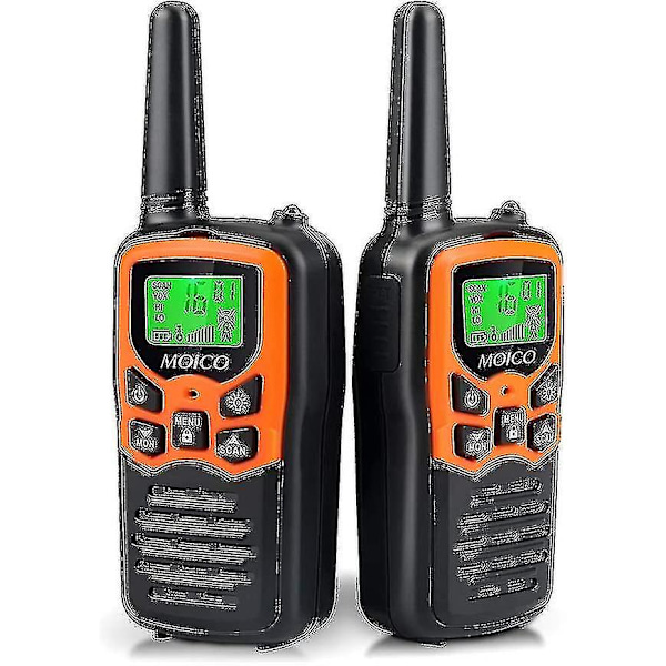Kryc Walkie Talkies, Walkie Talkies med lang rækkevidde til voksne med 22 Frs-kanaler, Familie Walkie Talkie med LED-lommelygte Vox LCD-display til vandreture