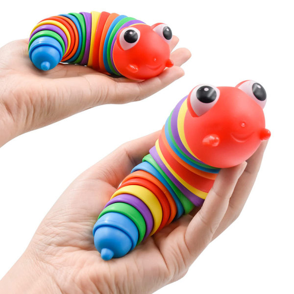 Fidget Slug Toys Twistable Sensory Toy Slumpmässig färg Caterpillar random colorful