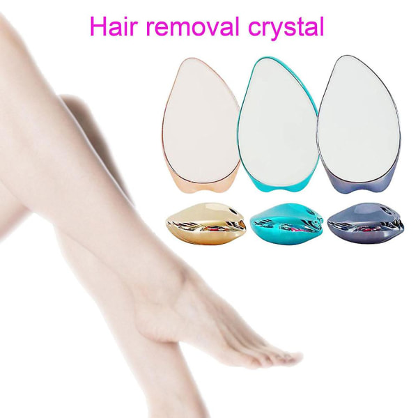 Crystal Hair Remover Stone Not Hurt Skin Nem at bruge Velegnet til hele kroppen Blue