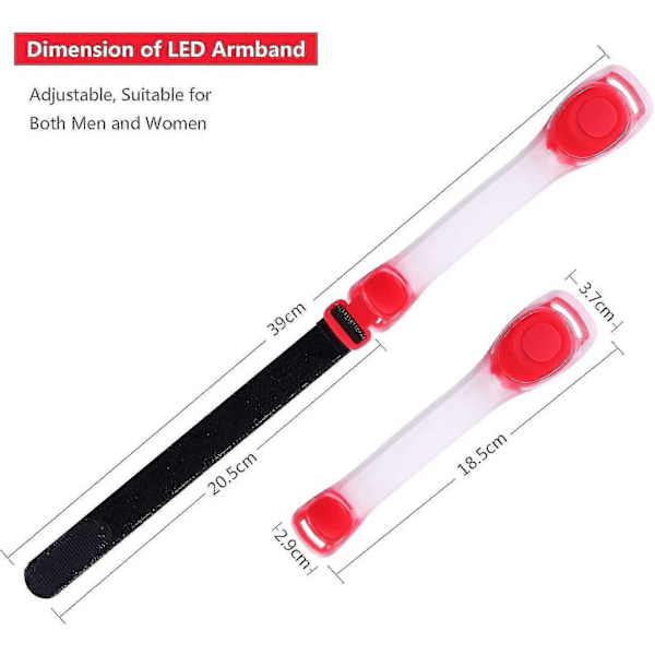 4 stk LED-armbånd Refleks LED-armbånd for løping og jogging