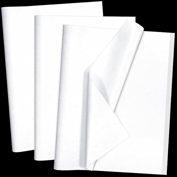 100 arkkia valkoista silkkipaperia, 35,5 x 50,8 cm, kierrätettävää valkoista pakkauspaperia suurpakkaus häihin, syntymäpäiviin, tee-se-itse-projekteihin, juhlapyhien pakkausaskarteluihin ja koristeluun