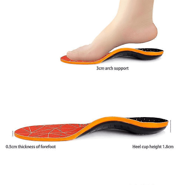 Orthoflexx Fotvalvsstöd, Orthoflexx Sulor För Män, Hög Fotvalvsstöd orange m 41 to 43