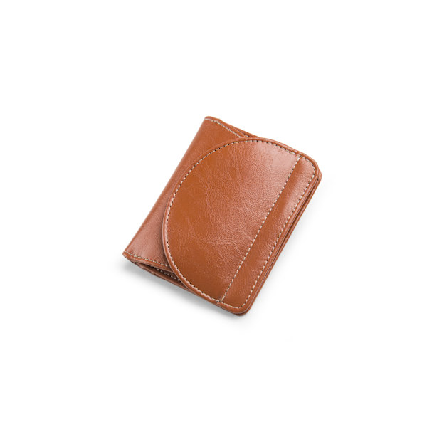 Letvægts RFID-pung i ægte læder til kvinder brown