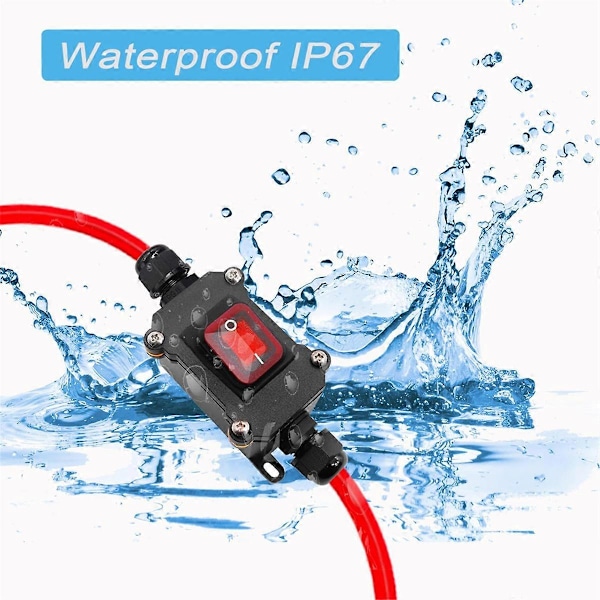 DC12V Inline Strömbrytare DC12-24V DPST Dubbelsidig Kabeldragning Strömbrytare 25A IP67 med På/Av Snabbkoppling/Di