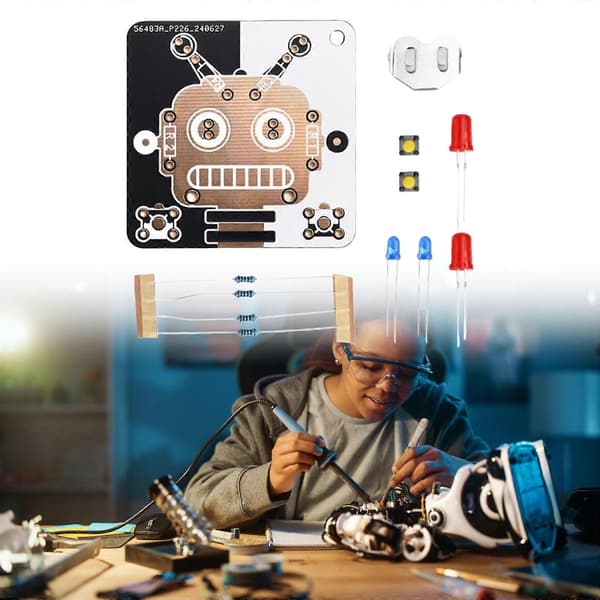 LED Robot Loddeøvelsessett for STEM-utdanning, holdbarhet, PCD-modul og lys