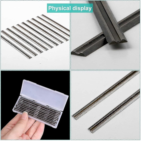10 stk Elektrisk Høvlebladsett, 82x5.5x1.1mm, For Makita, Black & Decker, Bosch, Dewalt Og Elu Høvler - Utmerket