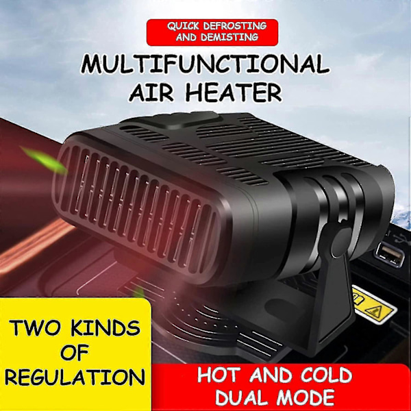 Bilvarmer Defroster Varmer 12v 120w/24v 200w Bærbar Forrude Ventilator