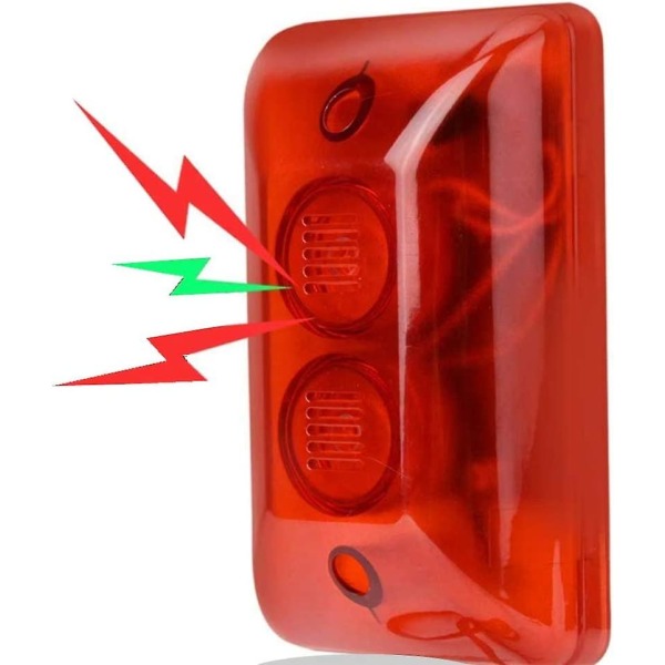 Wired Alarm Strobe Siren, Sound & Light Siren Strobe, Flashing Light, Emergency Caution Alarm Horn