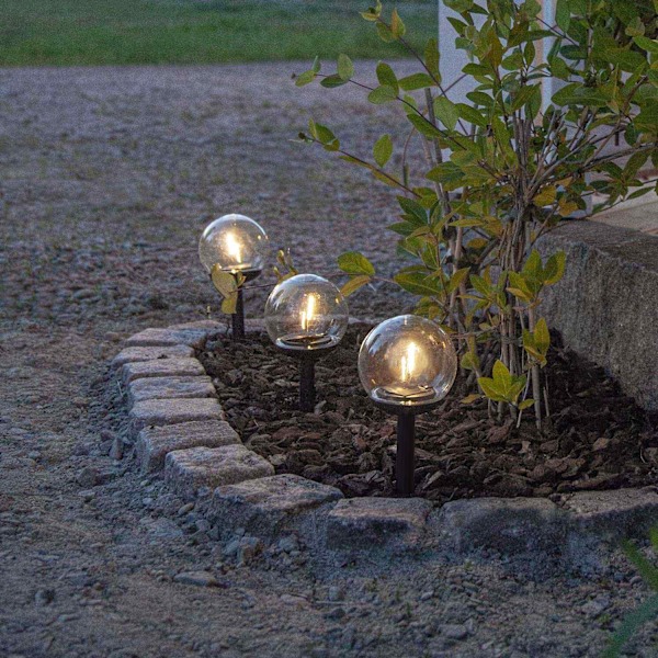 Solcellslampa Gångbelysning Globe 3-pack