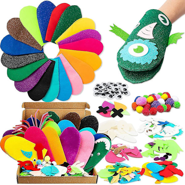 18st Animal Hand Puppet Making Kit DIY Art Craft Filt Socka