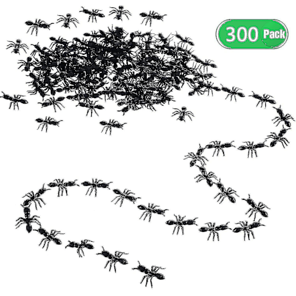 300 Stycken Låtsasmyror Skämt Plast Svarta Myror Skämtleksaker Realistiska Insekter För Halloween Fest Favörer Dekorationsrekvisita