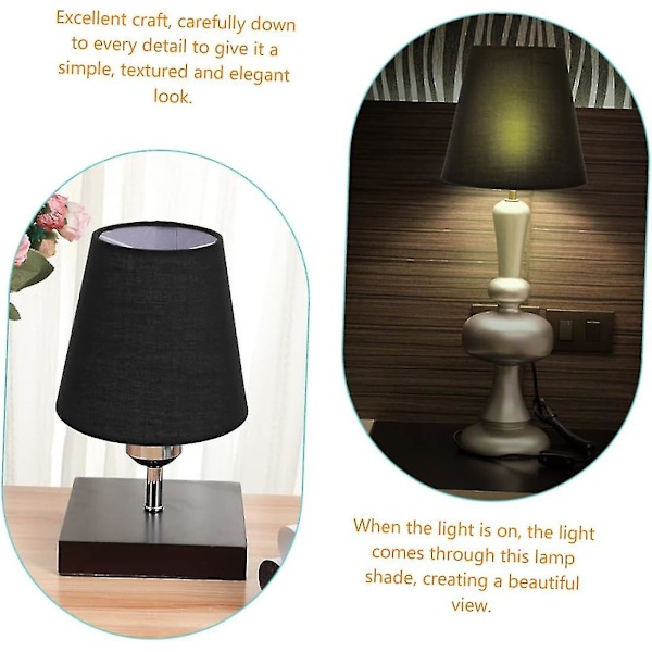 Bordlampe Lampeskærm i stof - 2 stk. Små Clip-on Hængende Lampeskærme til Bordlamper - Lampeskærme i stof med Vedhæng til Loftlampe