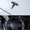 3x Mat Sort T Logo Tesla Model Y Motorhjelm Emblemer