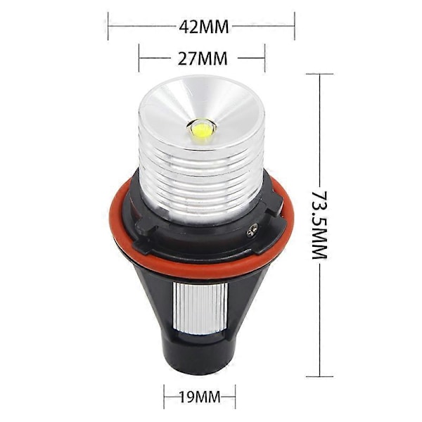 2kpl LED Angel Eyes -merkkivalopolttimoita, virheettömät autolamput BM-malleihin E39 E53 E60 E61 E63 E64 E65 E66 E87 525i 530i 545i Red