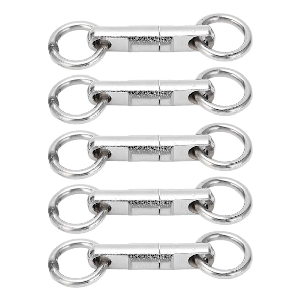 Rustfritt Stål Roterende Svivelring Fiskekrok Kobling - 5 stk/lot (3.5#)