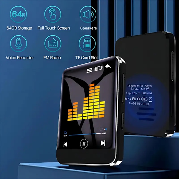 MP5-soitin Walkman-musiikkisoitin Bluetooth MP3mini-soitin (16 Gt)