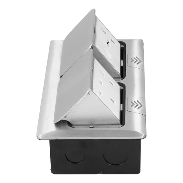 Golv Pop Up Uttag Dold Multifunktion Silver Aluminiumlegering UK Standard