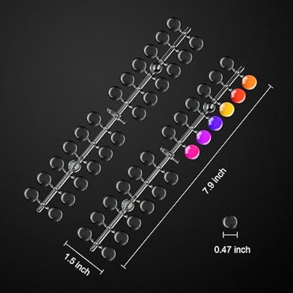240 stk. Runde Falske Negle Display Tips - Transparent Neglekunst Display Kort Neglekunst Farve Display Tips Værktøj Negleprøve