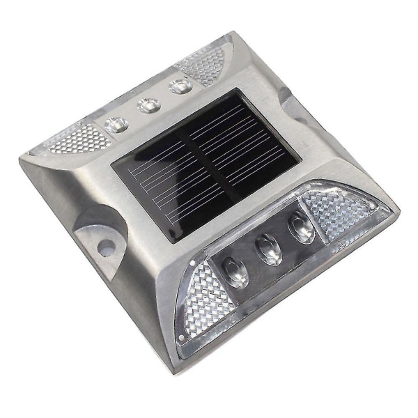 Road Stud Light Traffic Pathway Lamp Solenergi Deck Square Garden Vanntett Anti Pressure White