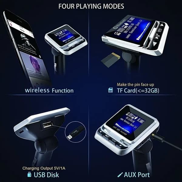fm12b bil bluetooth mp3 støtter kortinnsetting og musikkavspilling FM-sender lydinngang