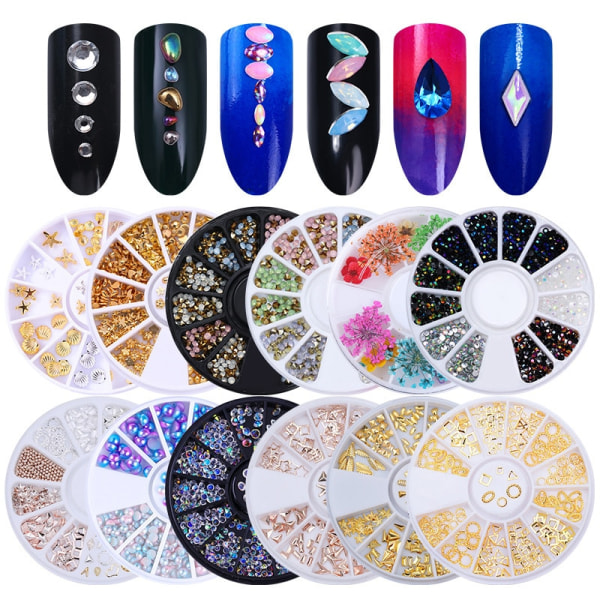 Nail Art Accessoarer Nail Glitter Strass Kristalldekoration 18