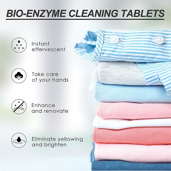 2 stk. Bio-Enzym Rengørings-tabletter Multifunktionelle Bio-enzym Rengørings-tabletter Vaskemaskine Rengørings-tabletter Allround