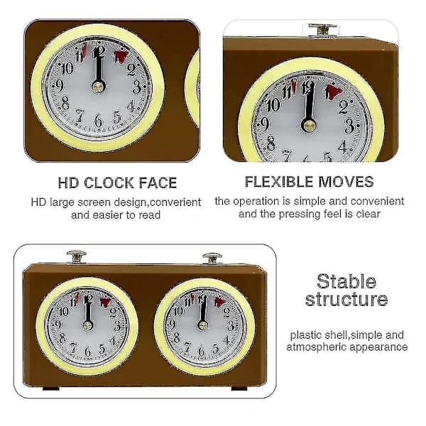 Mekanisk skak timer, analog skakspil timer, ingen batterier påkrævet.