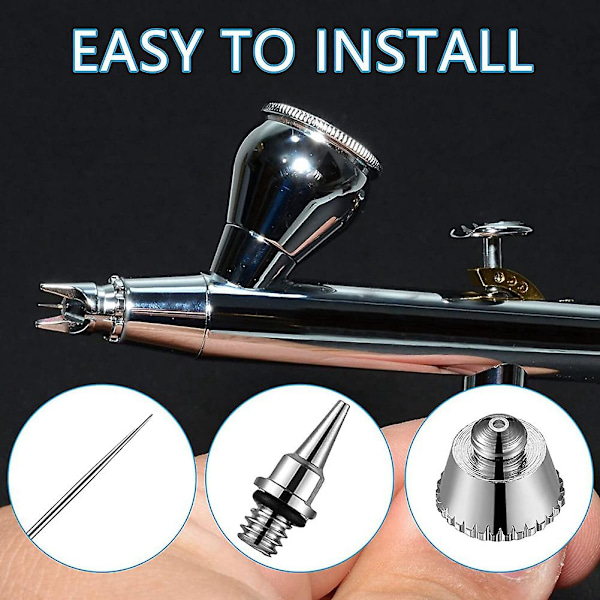 21-delt Airbrush Dysesett, Airbrush-nåler, Reservedeler, Rengjøring