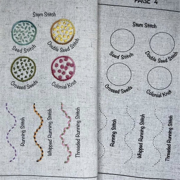 DIY Sybog Broderi Linned Flipbog Kreativt Håndlavet Linned