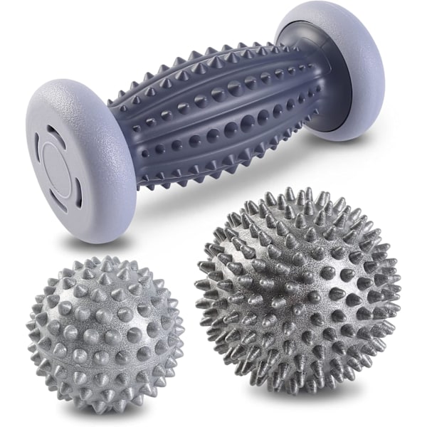 Fotmassage Roller Hälsporre Igelkottsboll Fotmassage Roller Fotmassageboll [Set med 3] Innovativ Fotmassage Roller för att Lindra Muskelömhet