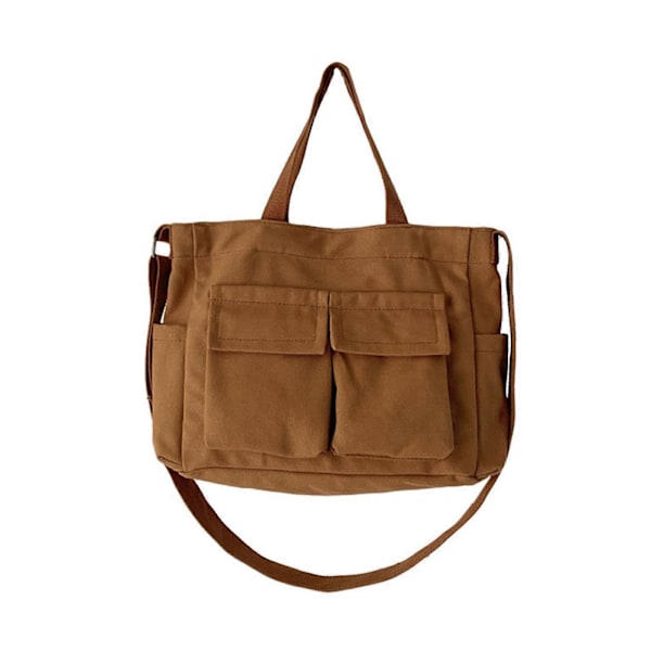 2023 NY Crossbody Taske til Piger Kvinder Stor Kapacitet Tote Taske Håndtaske Skoletaske Skulderrem Justerbar Messenger Taske karamelfarve caramel colour