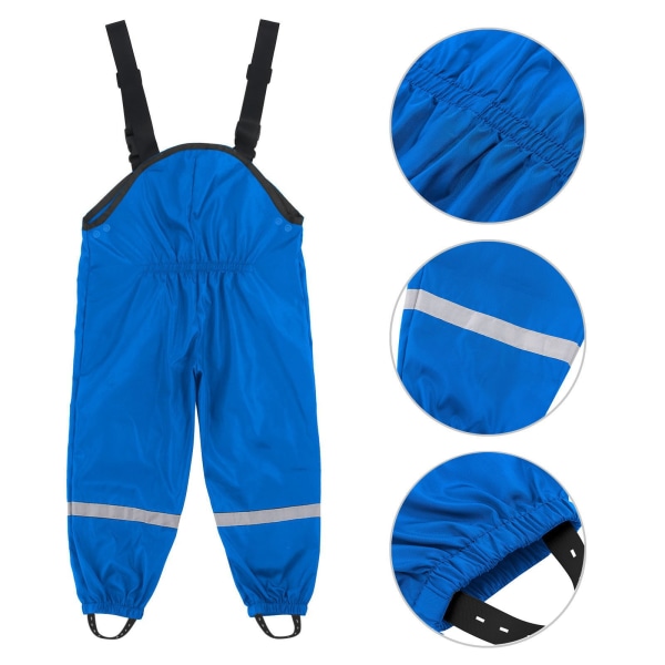 Children's PU suspenders rain pants one-piece waterproof