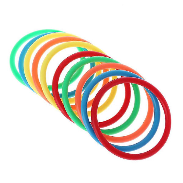 10 stk. plastik kastringe mål kast karneval baghave park spil børn intelli 8 cm inner diameter