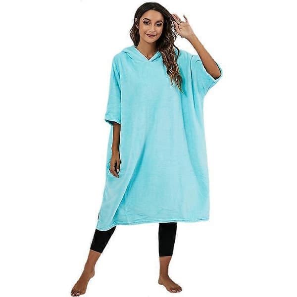 Dame Pullover Badekåpe Flanell Morgenkåpe Hette Bade Wrap Casual Plysj Loungewear M