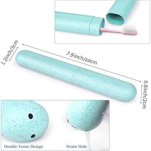4-pack Tandborste Resefodral, Hooqict Portabelt Andningsbart Tandborsthållare för Camping, Hemma, Skola, Affärer