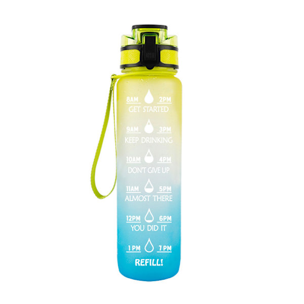 1000ML Tritan sports- og treningsflaske i plast med frostfinish, dobbelt håndtak og lekkasjesikker design - Drop the space cup