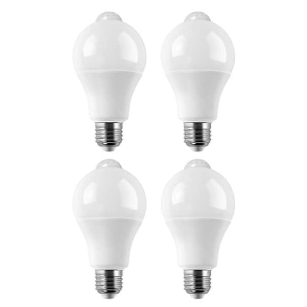 4-pak E27 LED-pærer med PIR-sensor, 9W