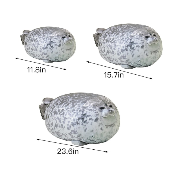 Ny mjuk säl plyschleksak Chubby Blob Seal kudde stoppad bomull Djur mjuk barnleksak Grey A1