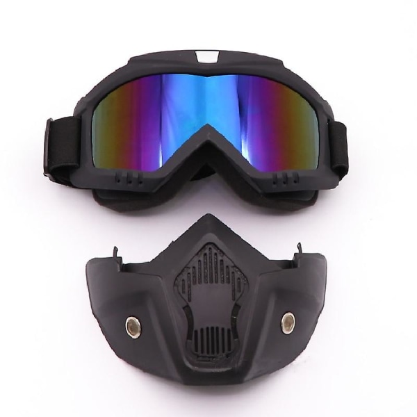 Lbq Herr Dam Skid Snowboard Mask Snöskoter Skidglasögon Vindtät motocross Skyddsglasögon Skyddsglasögon med munfilter C2